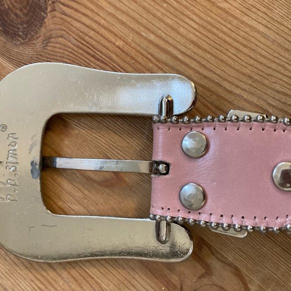 B.B. Simon Western Style Baby Pink Leather Belt main image 10
